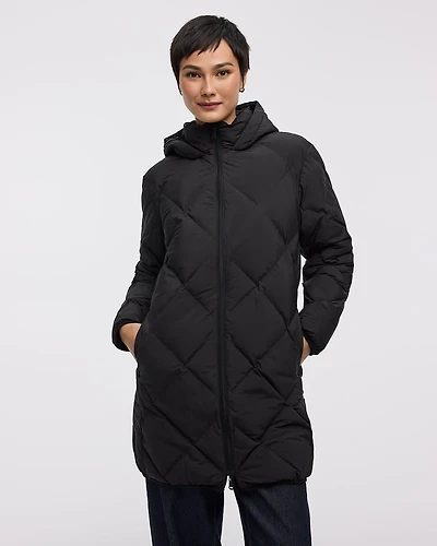 Long Hooded Puffer Jacket