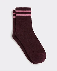 Anklet Winter Socks with Striped Hem
