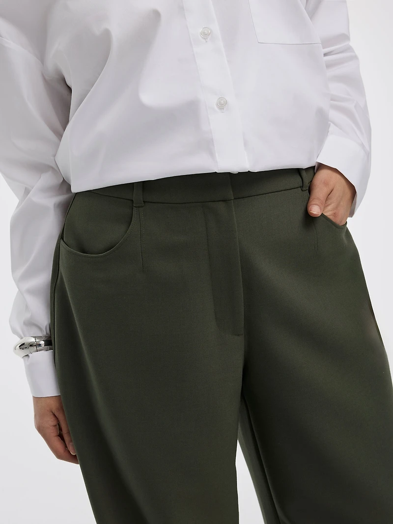 Pantalon taille mi-haute à jambe ballon - Coupe Courbes