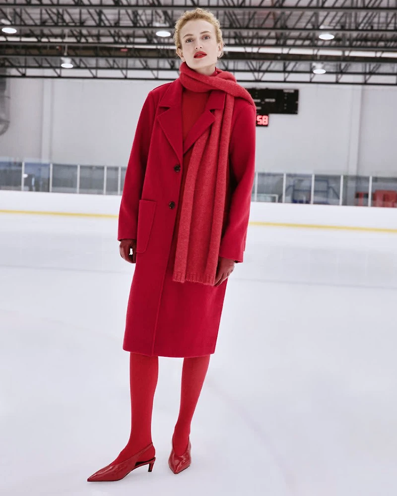 Long Coat with Two-Button Closure