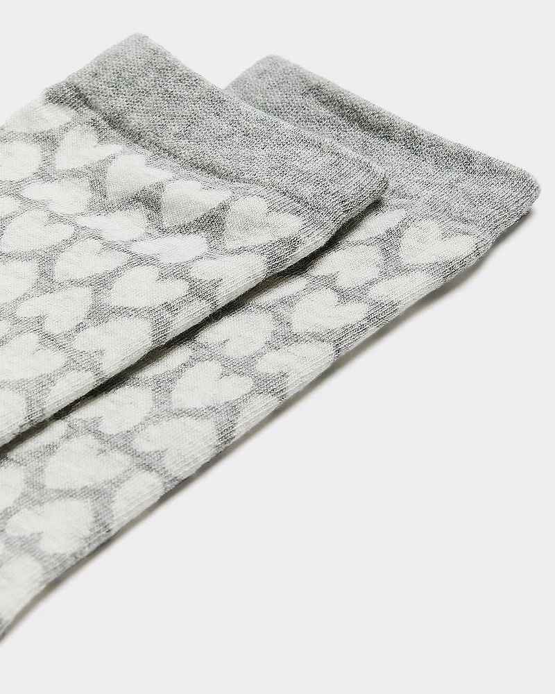 Bas mi-mollet avec coeurs