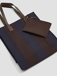 Sac fourre-tout rayé en maille tissée