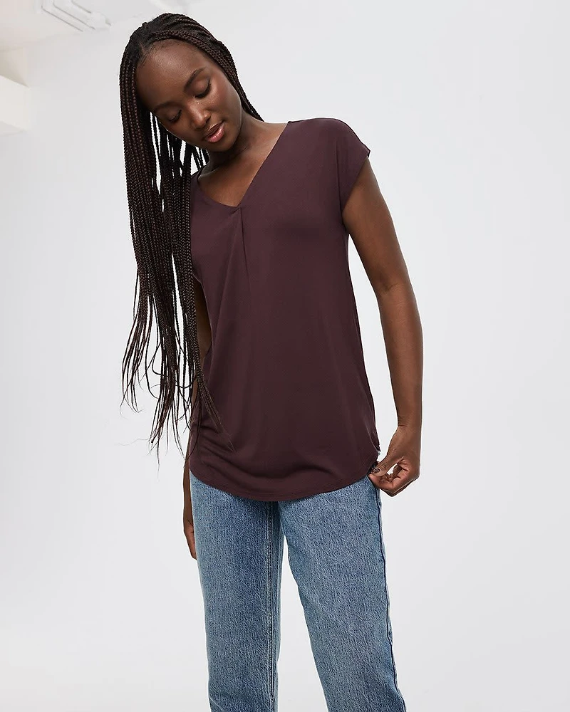 Extended-Sleeve V-Neck Tunic