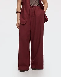 Wide-Leg Linen-Blend Pant