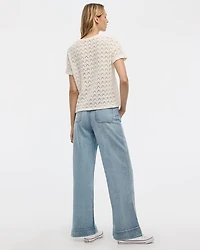 T-shirt crocheté à col rond