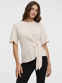 T-shirt à col rond avec noeud