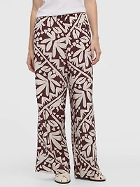Wide-Leg High-Rise Pull-On Pant