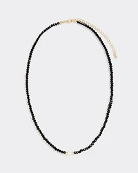 Beaded Short Necklace with Freshwater Pearl