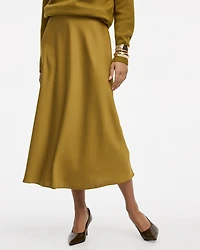 Satin A-Line Midi Skirt