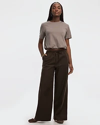 Wide-Leg Linen-Blend Pant