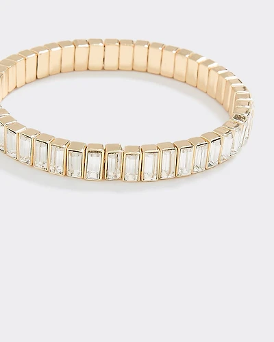 Stretch Baguette Bracelet with Rhinestones