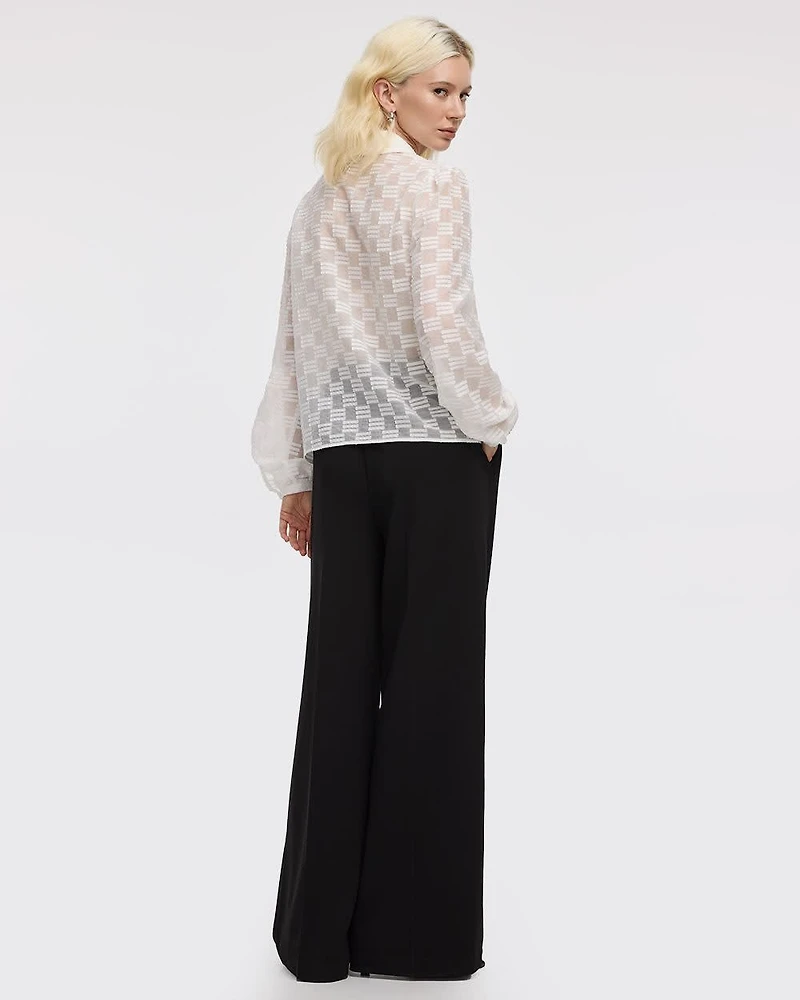 Long-Puffy-Sleeve Blouse