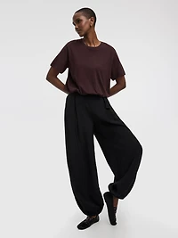 Balloon-Leg High-Rise Pull-On Pant