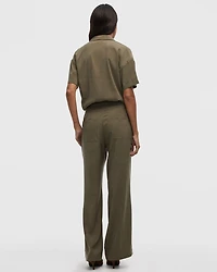 Pantalon à jambe large et taille haute