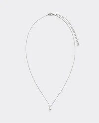 Stainless Steel Short Necklace with Teardrop Pendant