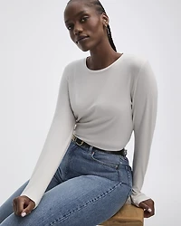 Long-Sleeve Crew-Neck Ribbed Tee - R Essentials