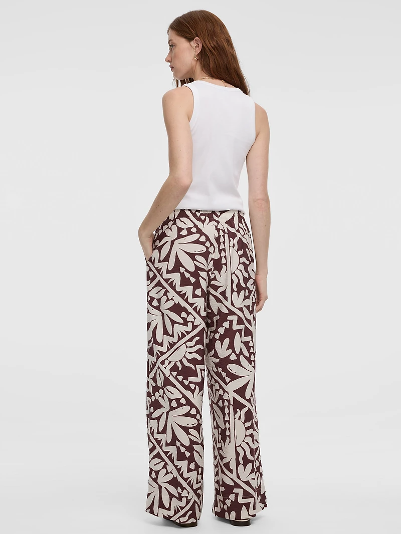 Wide-Leg High-Rise Pull-On Pant