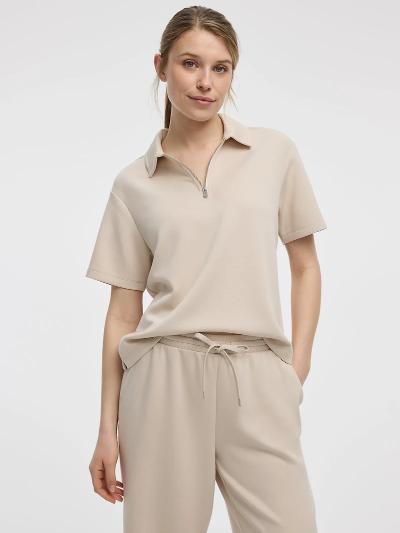 Short-Sleeve Half-Zip Polo - HYLUX Hyba
