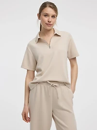 Short-Sleeve Half-Zip Polo - HYLUX Hyba