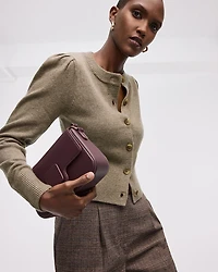 Cashmere-Blend Crew-Neck Cardigan