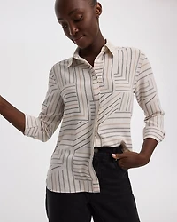 Long-Sleeve Buttoned-Down Blouse