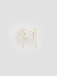 Rhinestone Encrusted Cuff Earrings