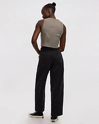 Houndstooth Sleeveless Crew-Neck Vest