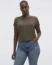 T-shirt à  manches courtes dolman et col bateau