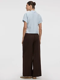 Satiny Short-Sleeve Shirt