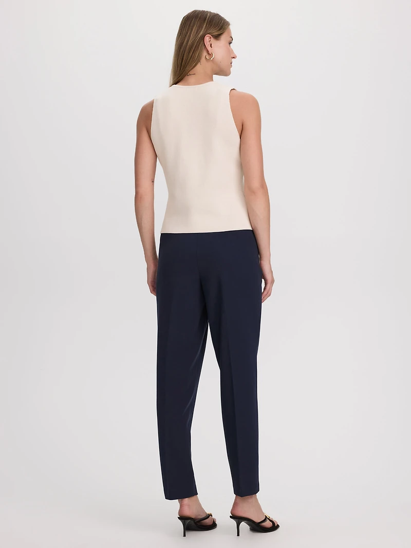 Veste en tricot sans manches à col V