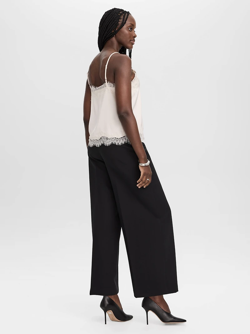 V-Neck Cami with Lace Trim