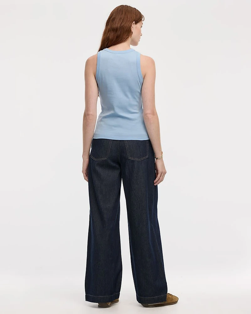 Camisole côtelée à col rond - R Essentials