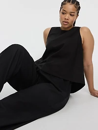 Blouse sans manches à col rond