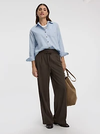 Chemise en mélange de lin à manches longues
