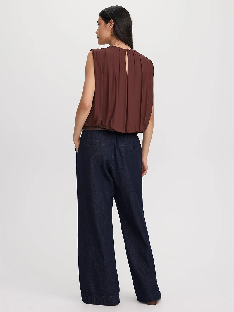 Camisole à col rond avec ourlet bulle