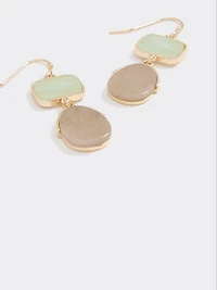 Two-Tone Earrings with Semi-Precious Stones