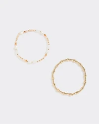 Beaded Elastic Bracelets - Set of 2