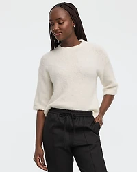 Pull ample à manches aux coudes et col rond