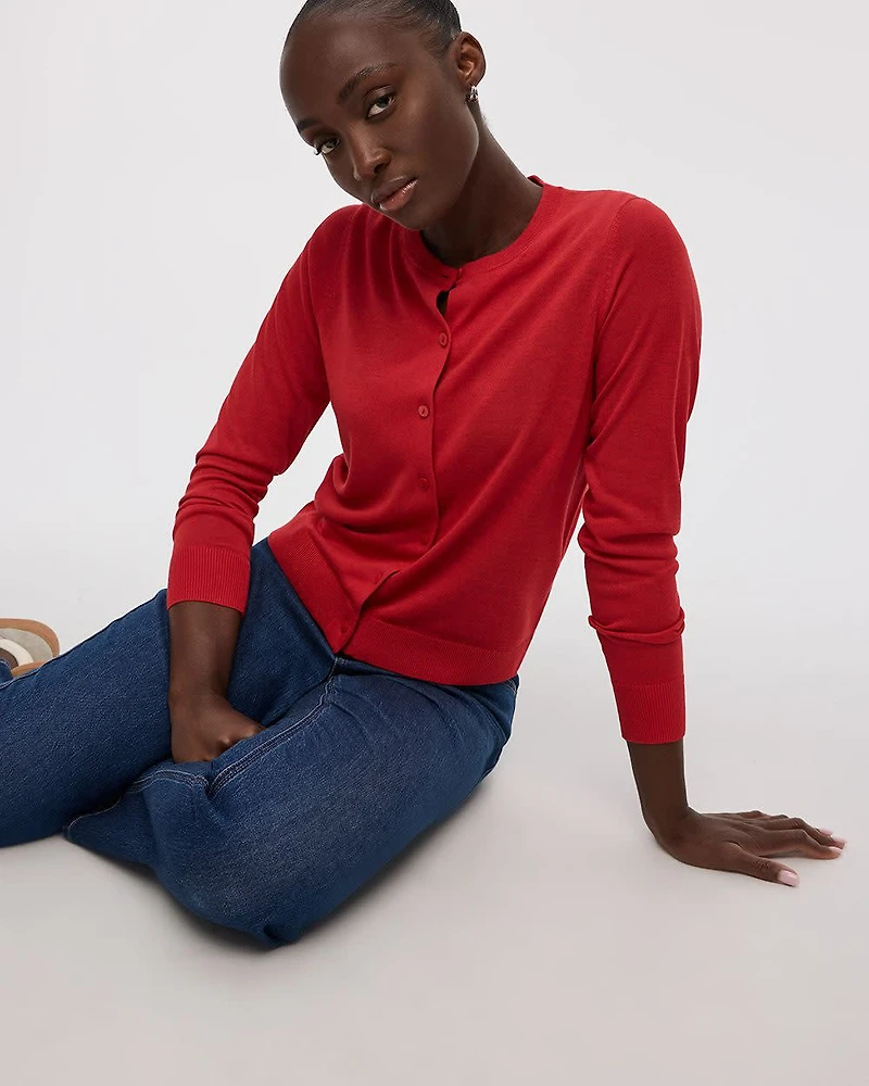 Crew-Neck Cardigan - R Essentials