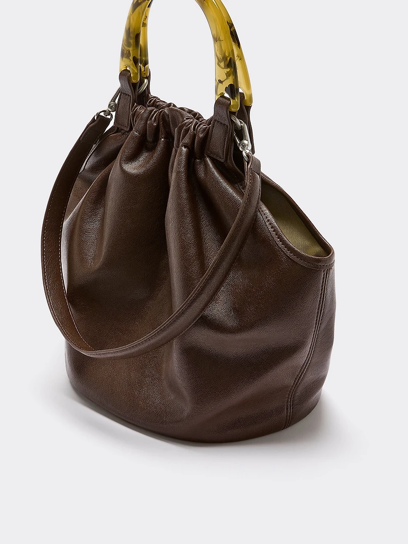 Sac en faux cuir avec poignée rigide