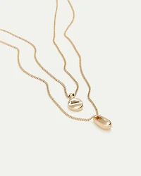 Double-Layer Short Necklace with Metal Pendants