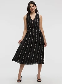 Sleeveless V-Neck Midi Dress