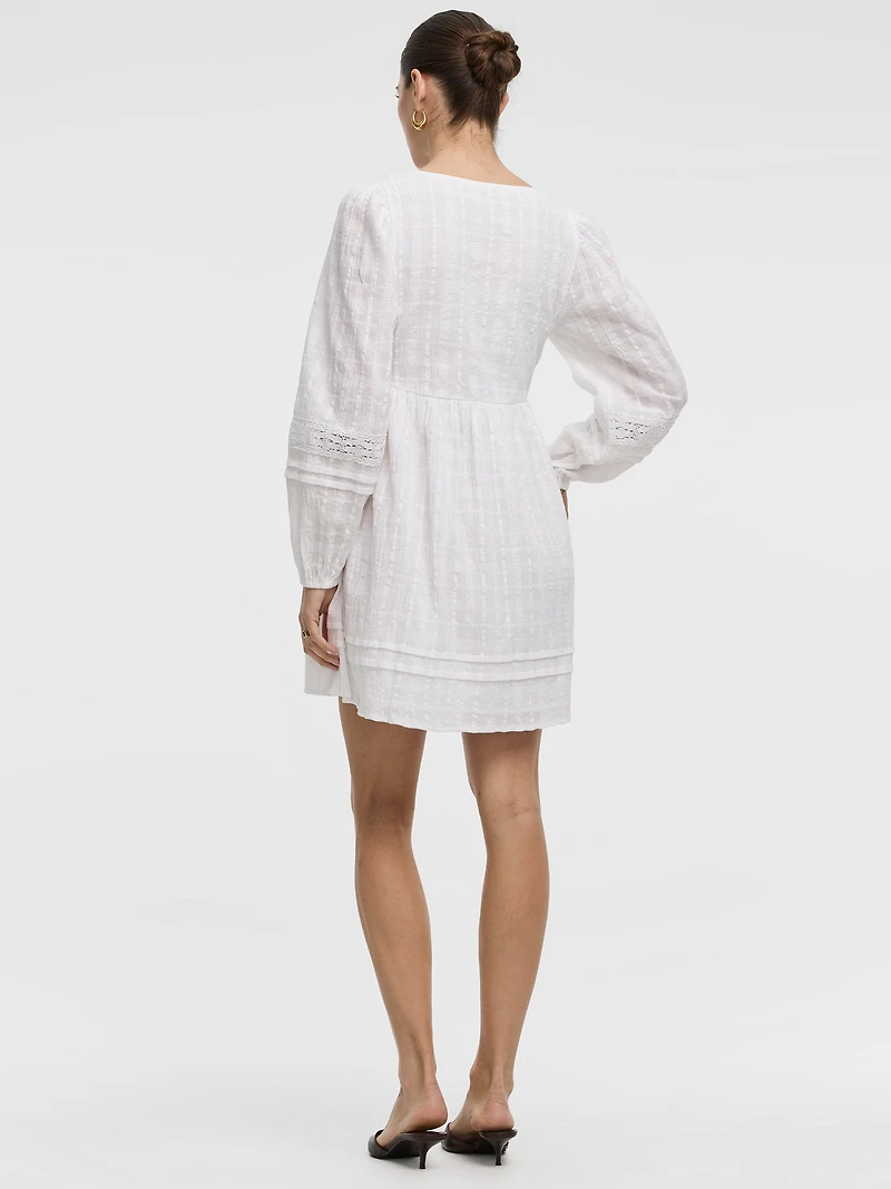 Long-Sleeve V-Neck Empire Dress