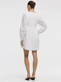 Long-Sleeve V-Neck Empire Dress