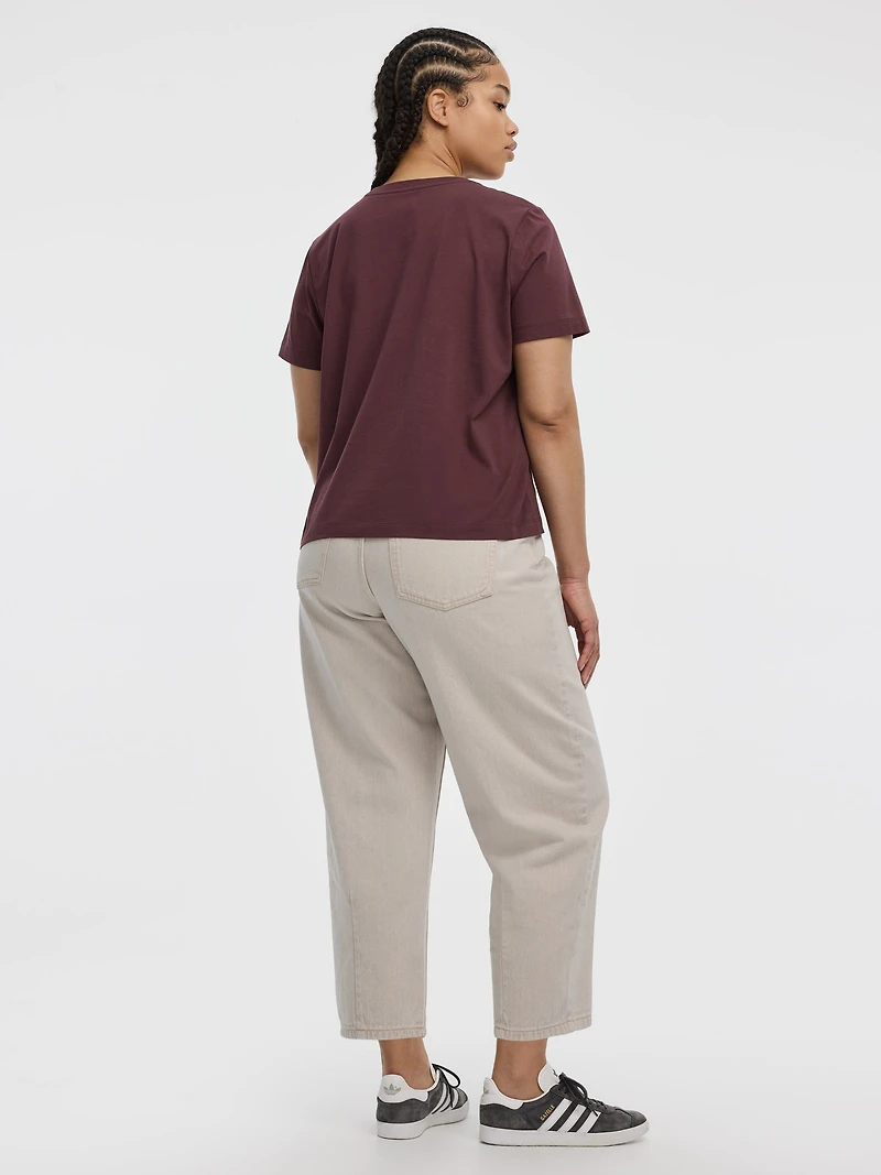 T-shirt à col rond coupe boyfriend