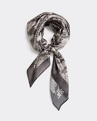 Square Scarf with Snakeskin Print