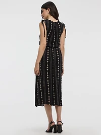 Robe midi sans manches à col V