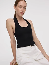 Camisole côtelée à col licou