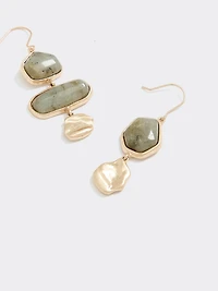 Asymmetrical Stone Pendant Earrings