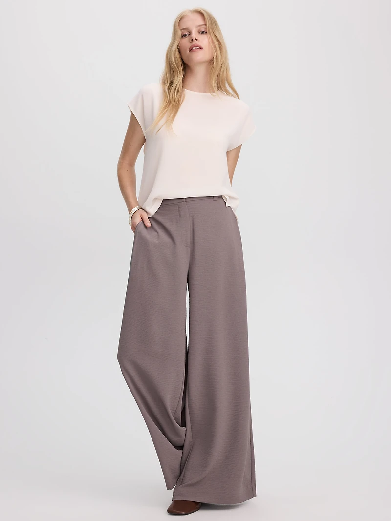 Short-Sleeve Crew-Neck Blouse